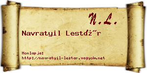 Navratyil Lestár névjegykártya